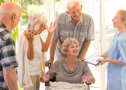 woman being discharged home